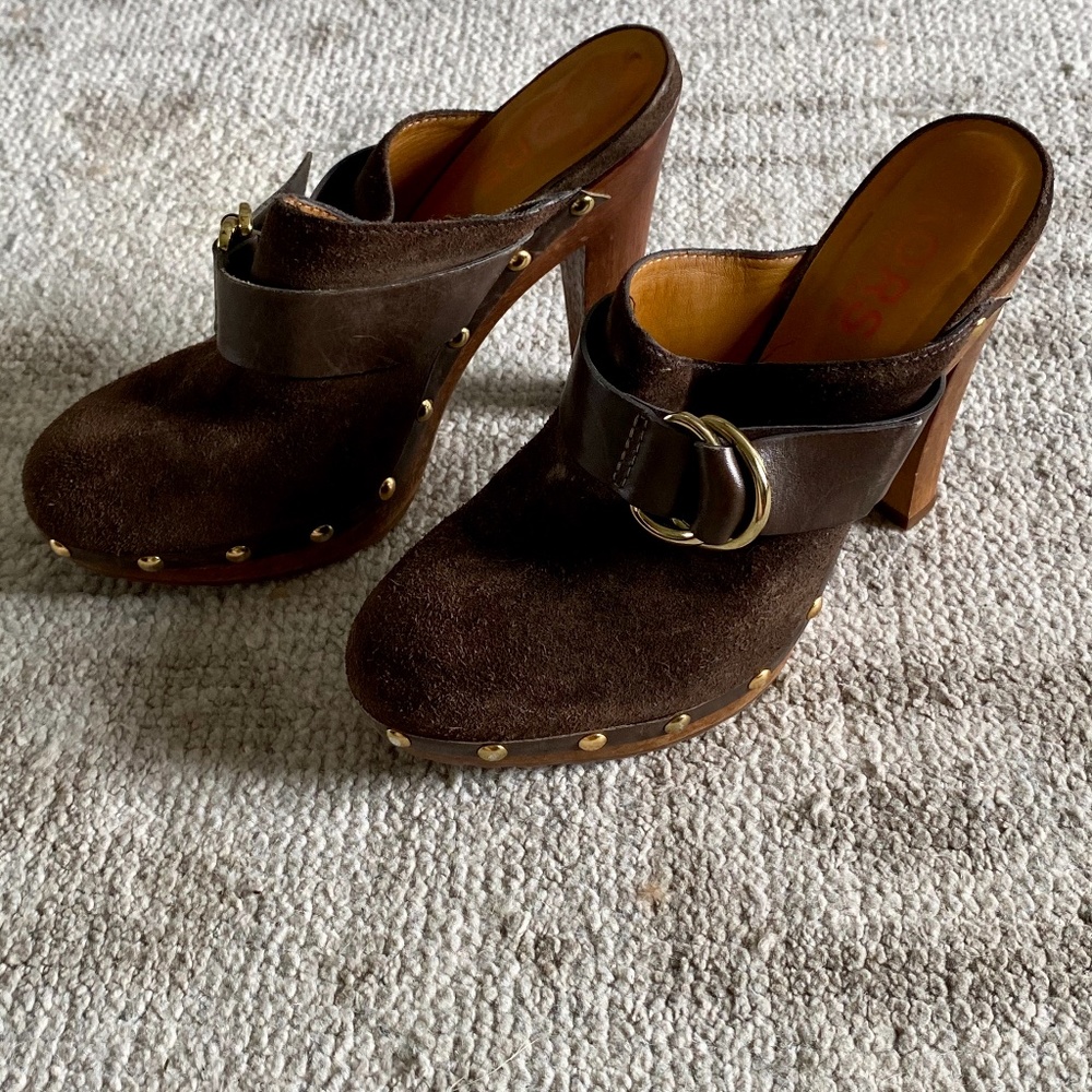 Kors by Michael Kors Brown Suede Clogs